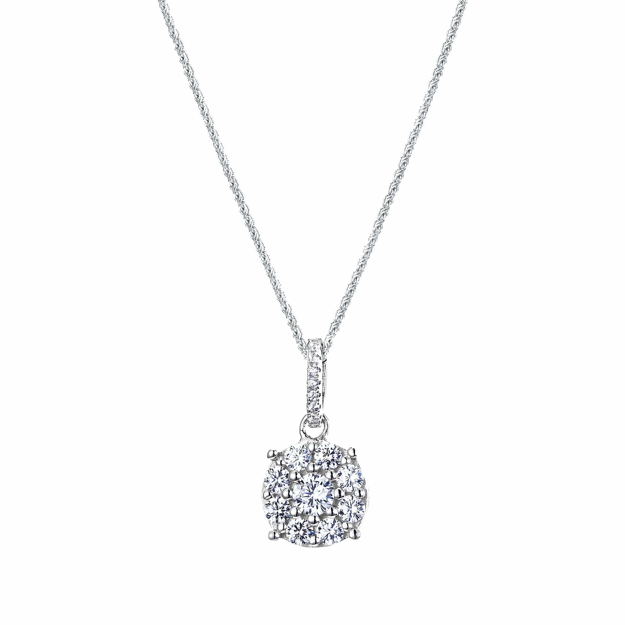 Lynora Jewellery Necklace 18" adj / Sterling Silver / Clear Circolo Necklace Sterling Silver