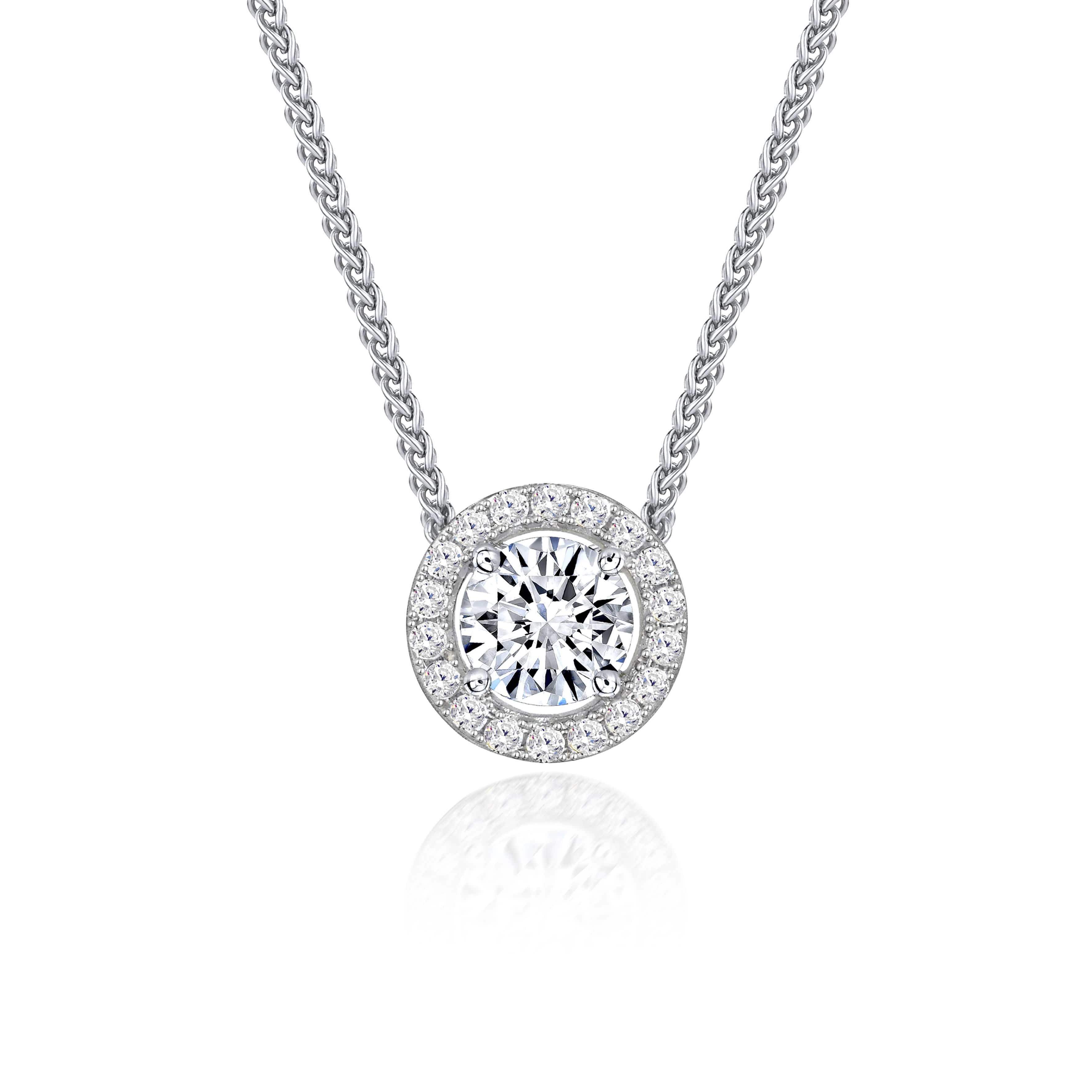 Lynora Jewellery Necklace 18" adj / Sterling Silver / Clear Halo Elevated Necklace Sterling Silver