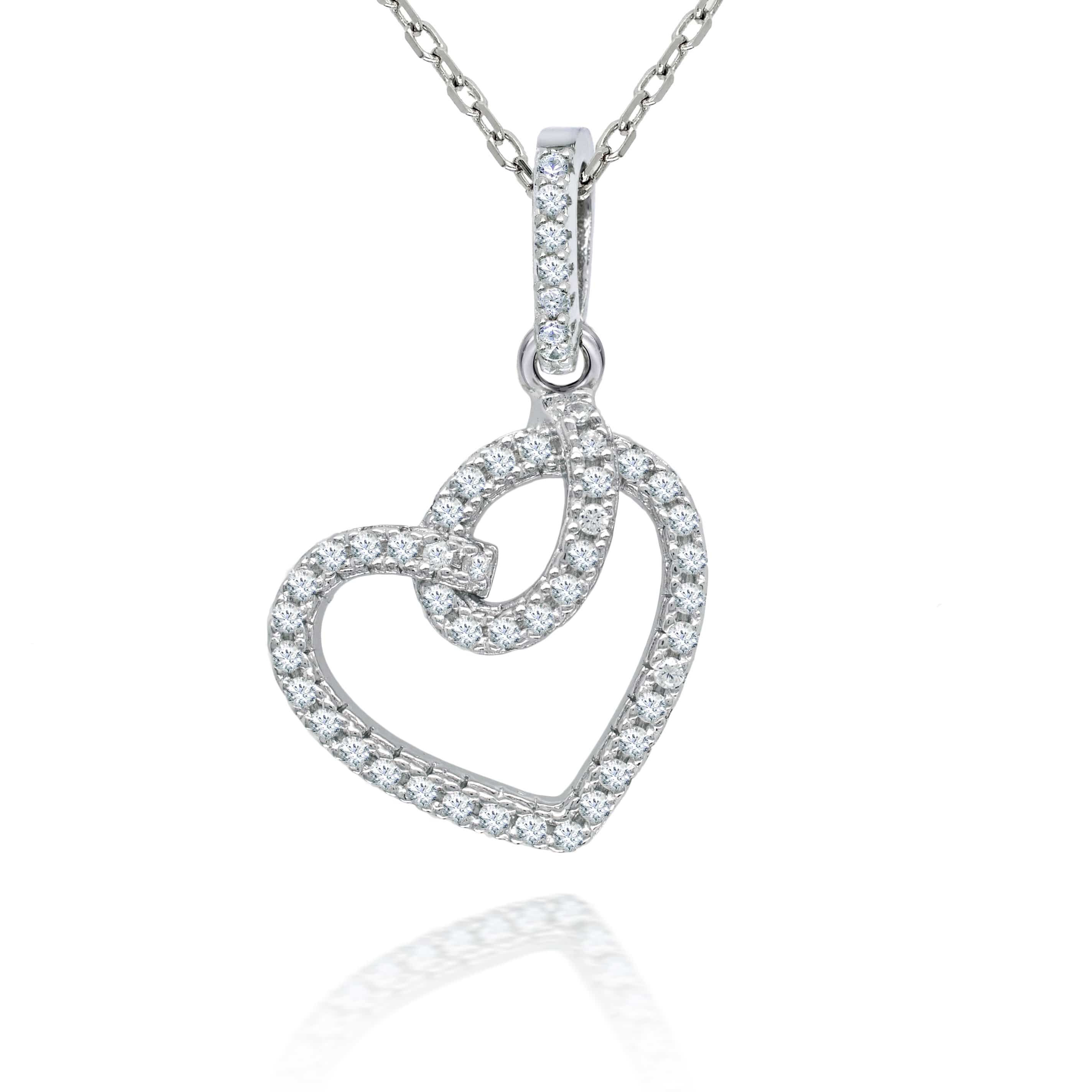 Sterling silver clearance open heart necklace