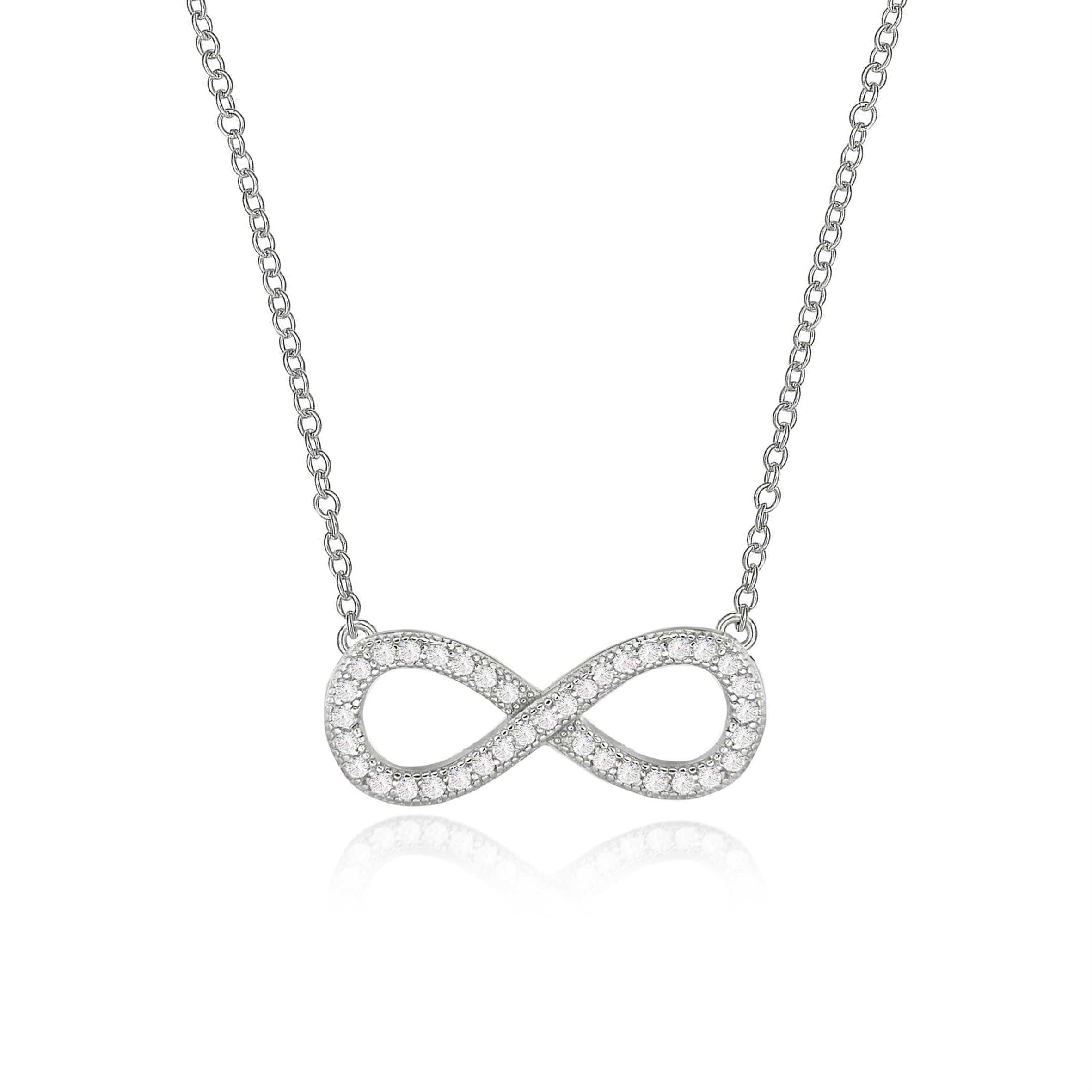 Lynora Jewellery Necklace 18" adj / Sterling Silver / Clear Infinity Necklace Sterling Silver