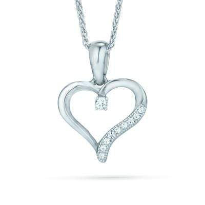 Lynora Jewellery Necklace 18" adj / Sterling Silver / Clear Pave Detail Heart Pendant Sterling Silver