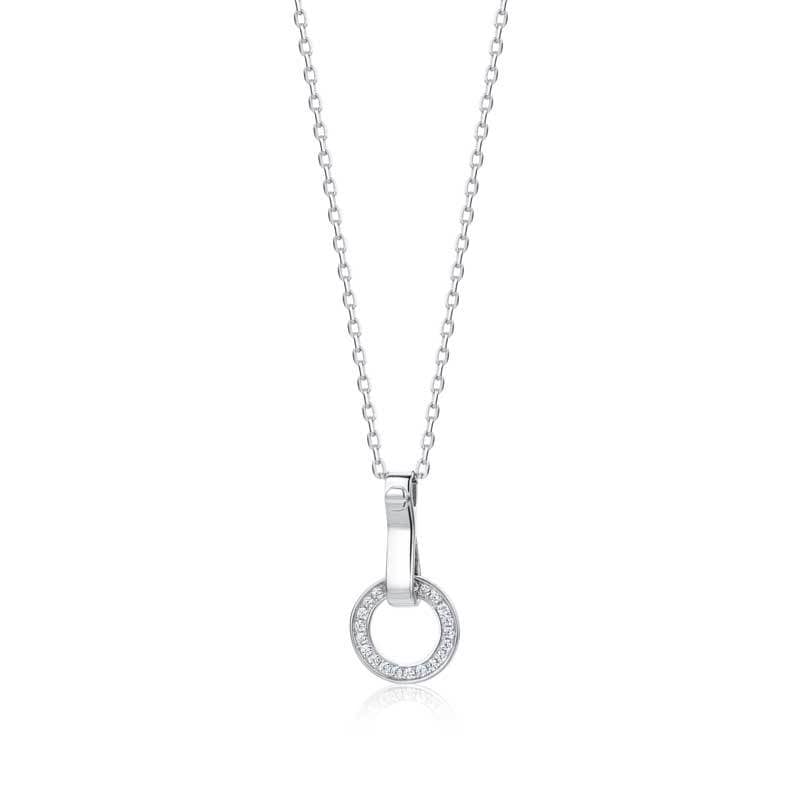 Lynora Jewellery Necklace 18" adj / Sterling Silver / Clear Spotlight Pendant Sterling Silver