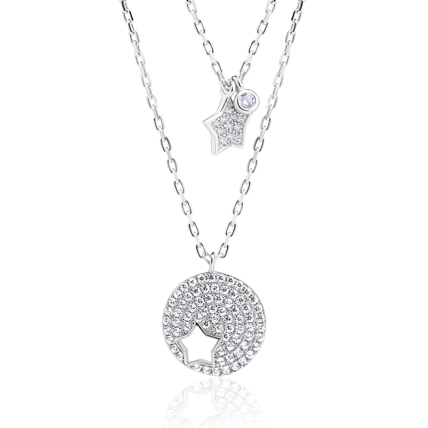 Lynora Jewellery Necklace 18" adj / Sterling Silver / Clear Stardust Necklace Sterling Silver