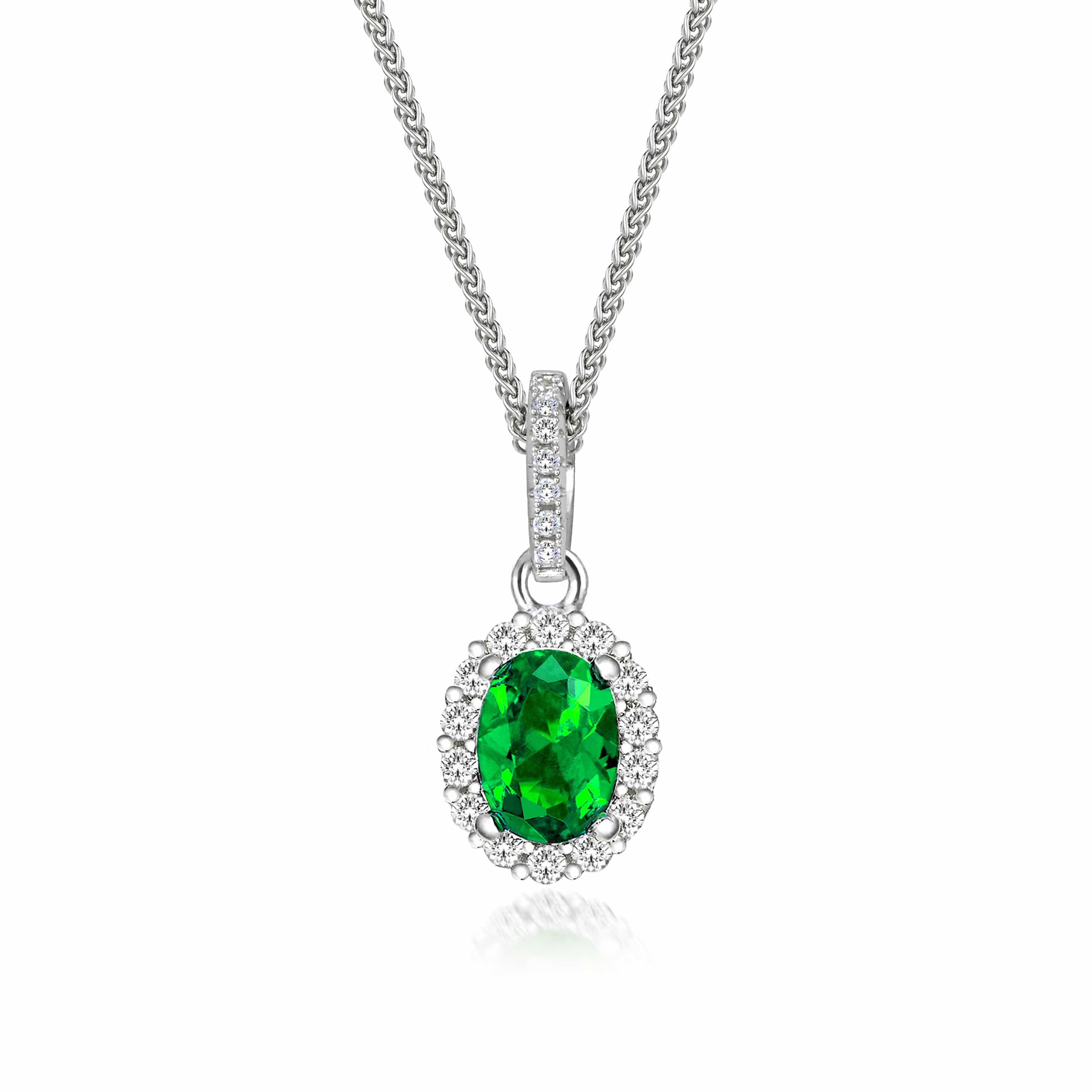 Opulence Necklace Sterling Silver & Emerald Stone