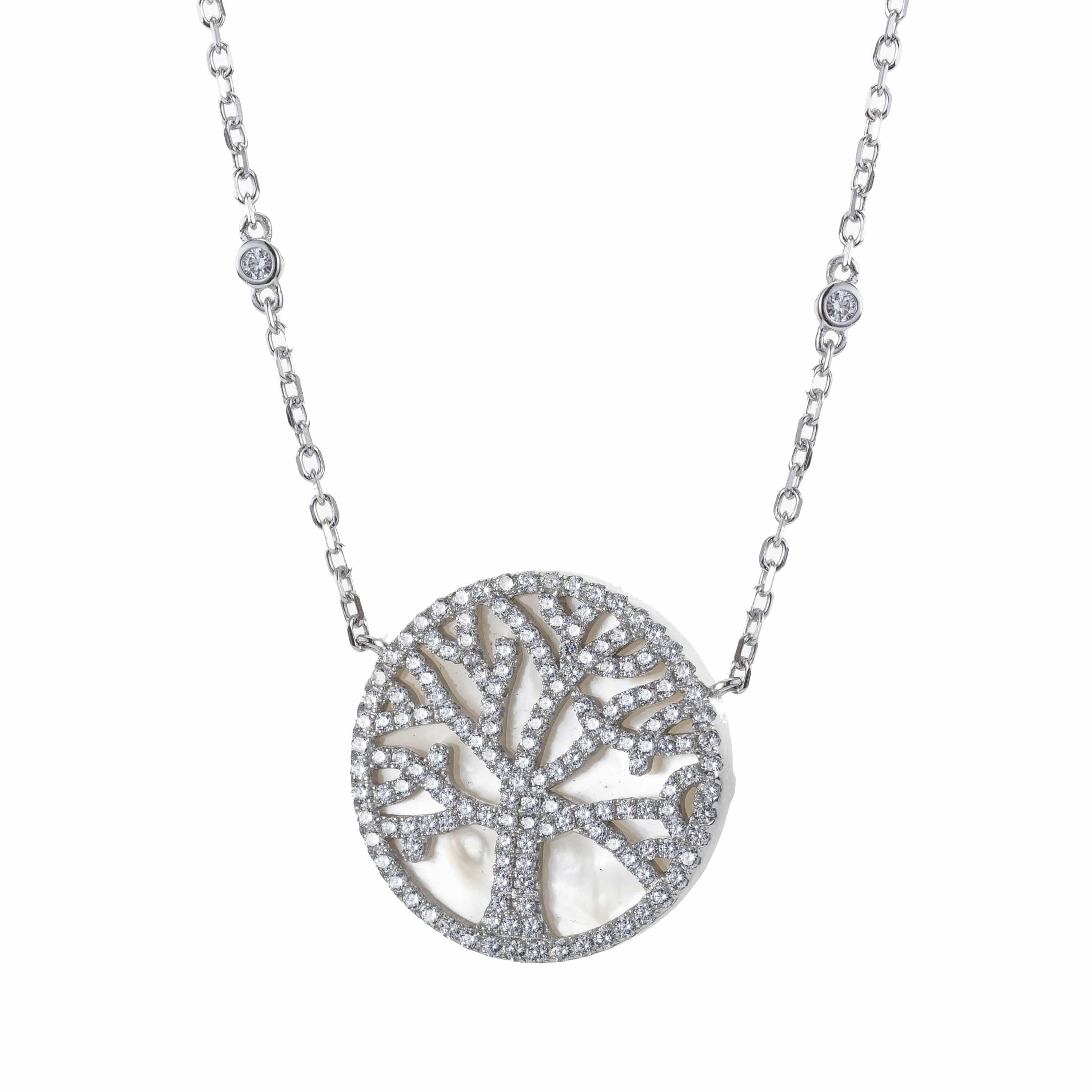 Lynora Jewellery Necklace 18" adj / Sterling Silver / Mother of Pearl Tree of Life Mother of Pearl Pendant Sterling Silver