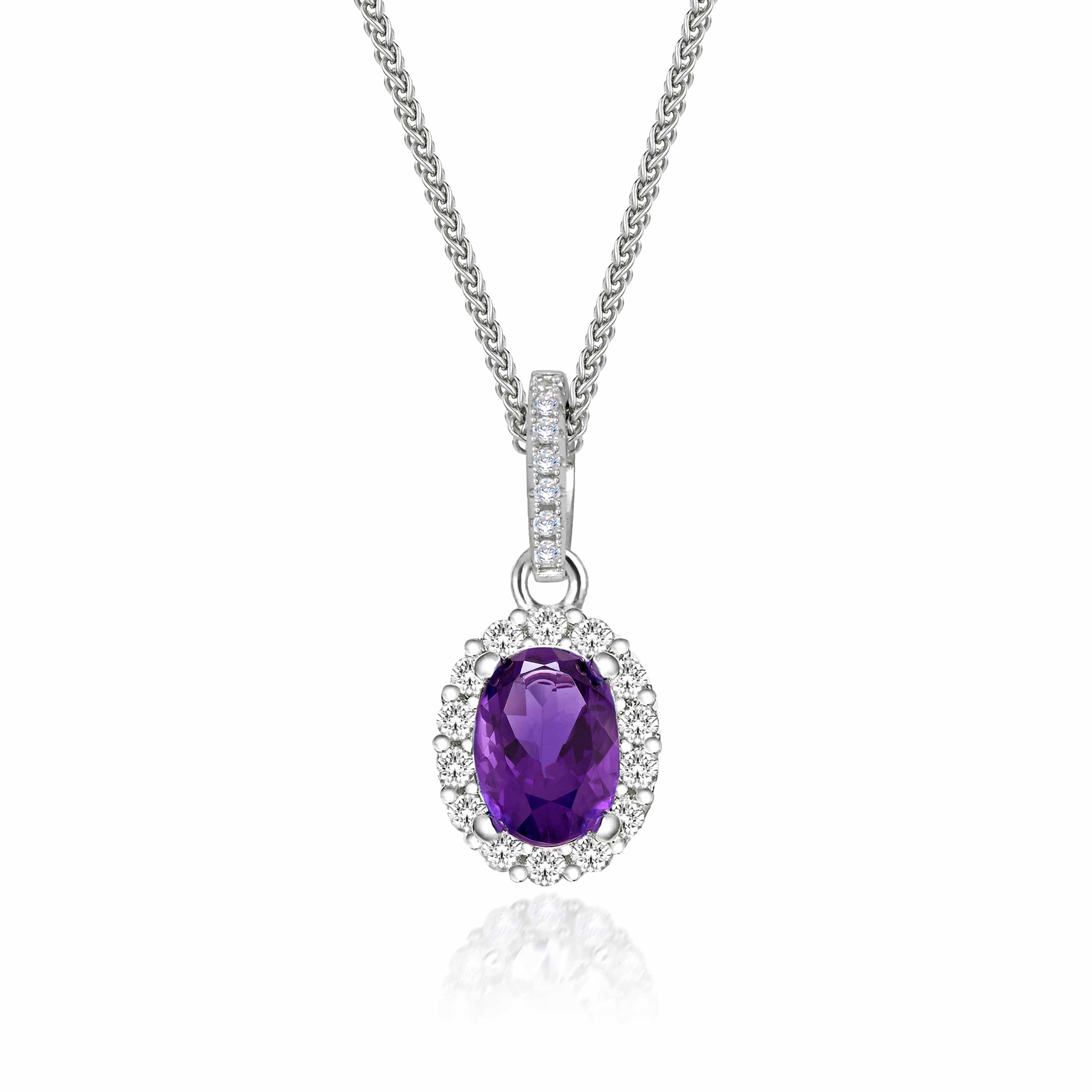Lynora Jewellery Necklace 18" adj / Sterling Silver / Ruby Opulence Necklace Sterling Silver & Amethyst Stone
