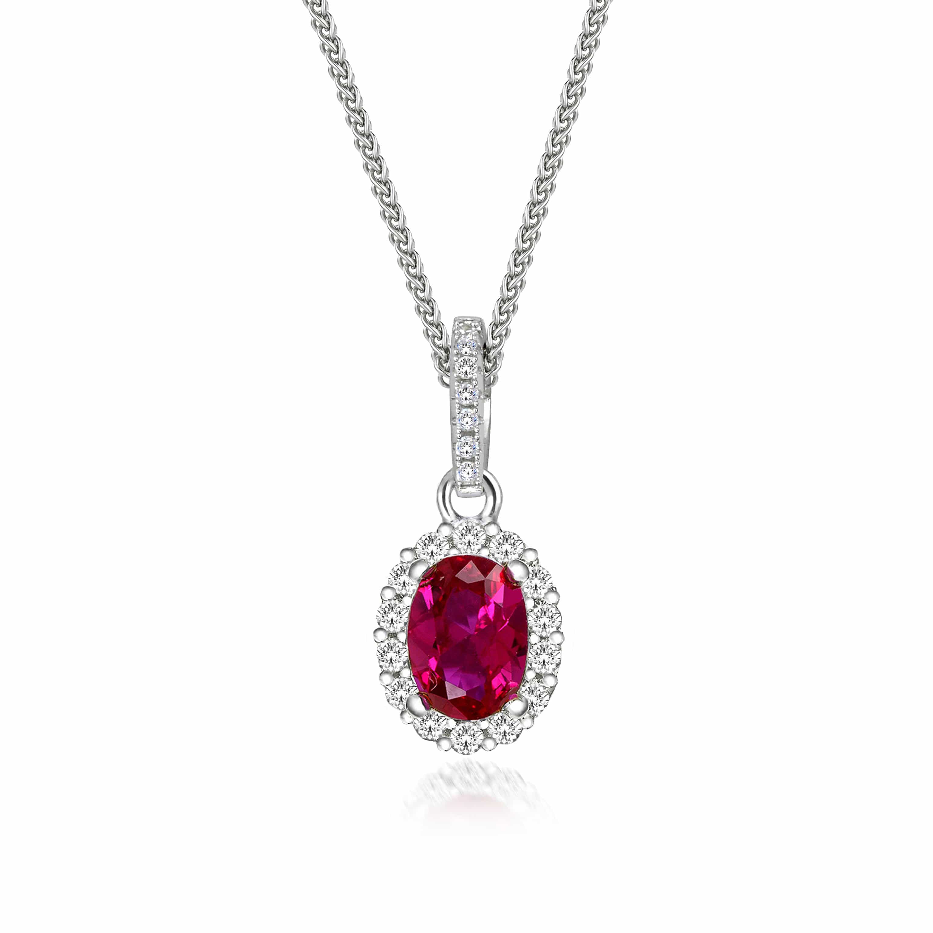 Lynora Jewellery Necklace 18" adj / Sterling Silver / Ruby Opulence Necklace Sterling Silver & Ruby Stone