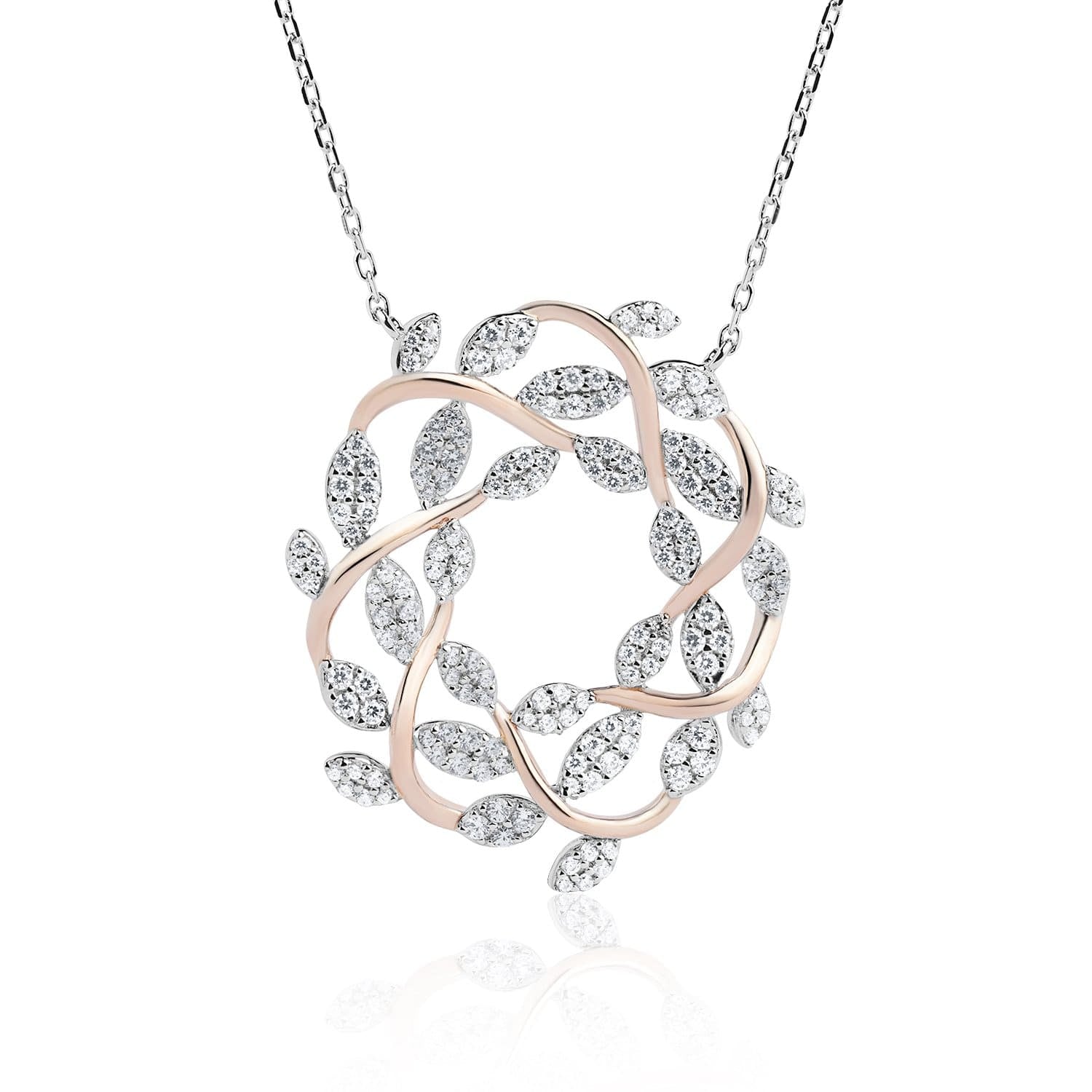 Lynora Jewellery Necklace 18" / Sterling Silver / Clear Primavera Flower Necklace Sterling Silver