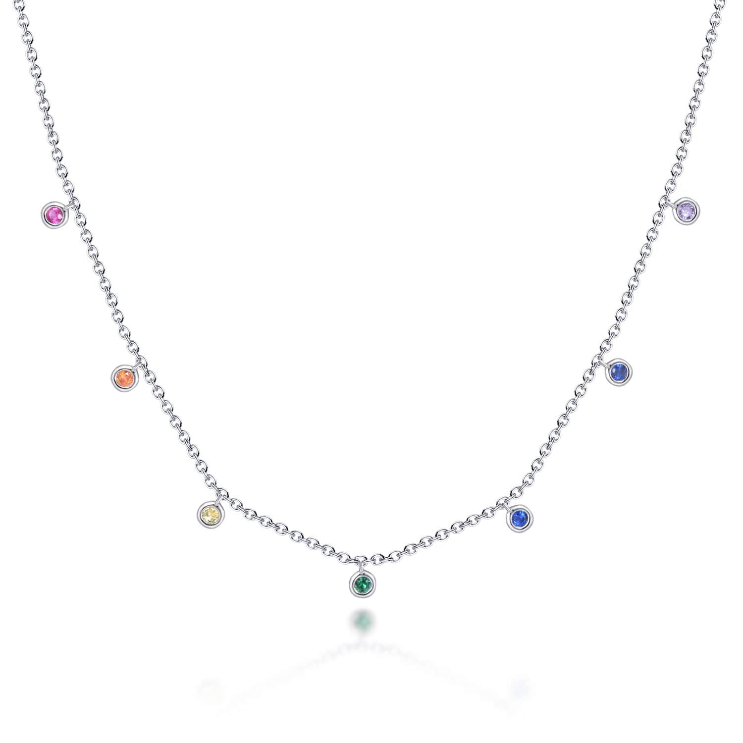 Lynora Jewellery Necklace 18" / Sterling Silver / Mixed Stones Arcus Necklace Sterling Silver