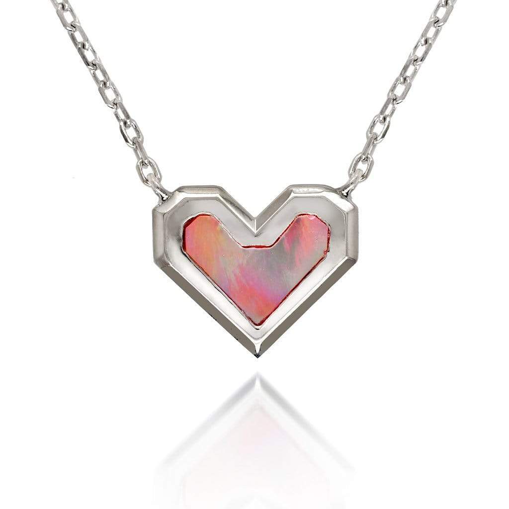 Lynora Jewellery Necklace 18" / Sterling Silver / Mother of Pearl Mother Of Pearl Heart Necklace Sterling Silver
