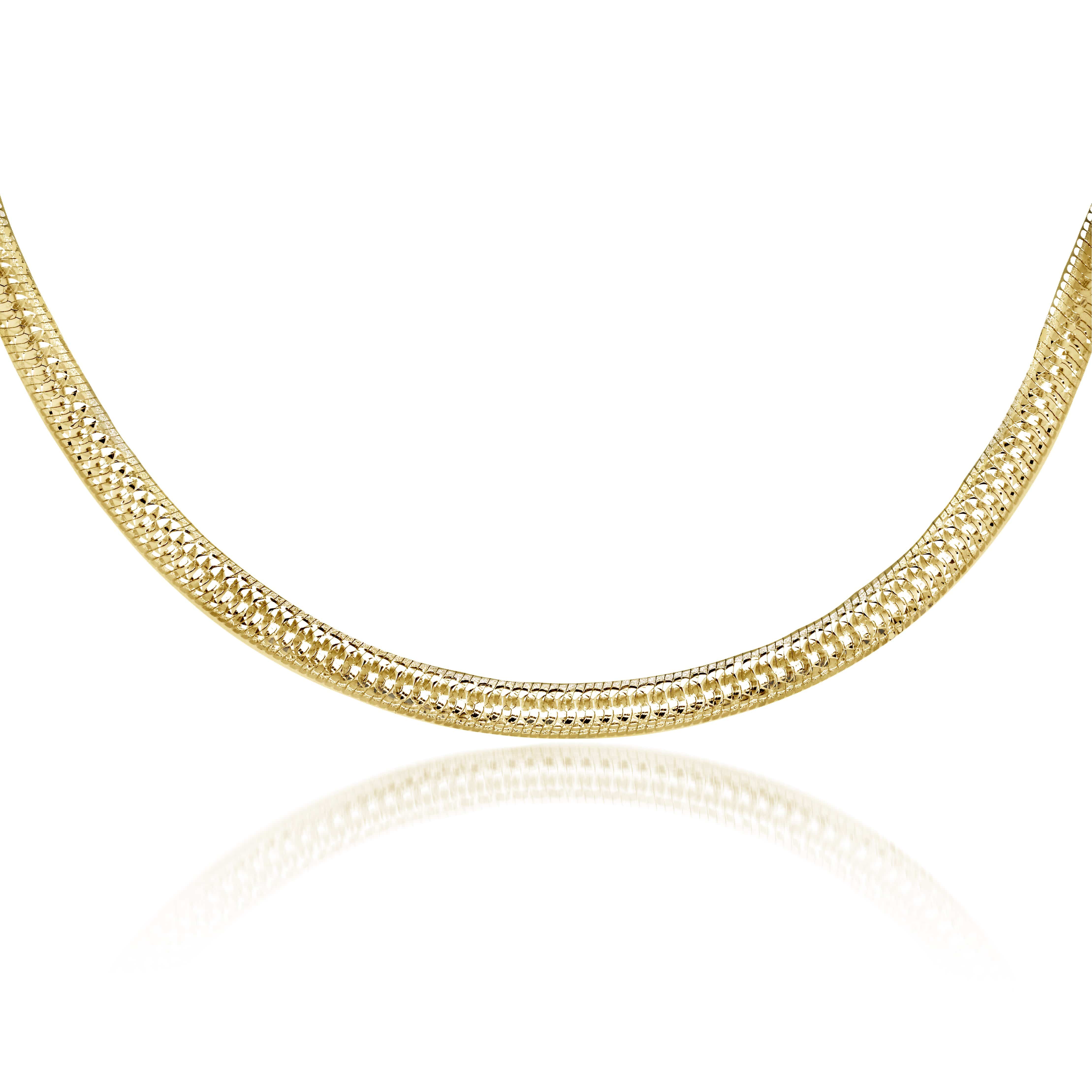 Lynora Jewellery Necklace 18" / Yellow Gold Plate Cobra Necklace Yellow Gold Plate