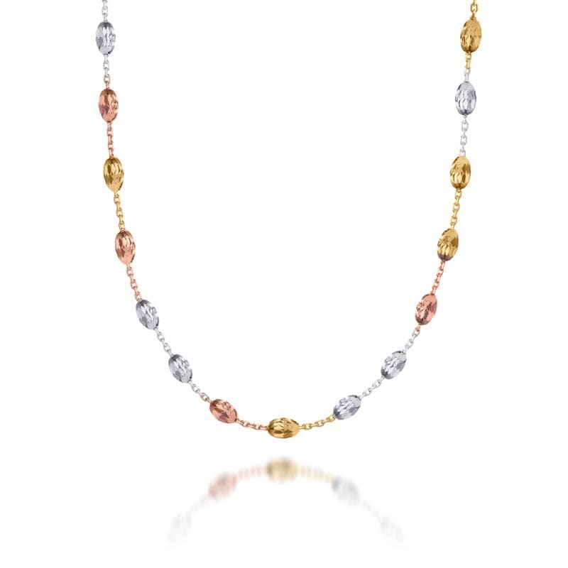 Lynora Jewellery Necklace 20" / Mixed Metals Geobeads Mixed Necklace Yellow Gold Plate
