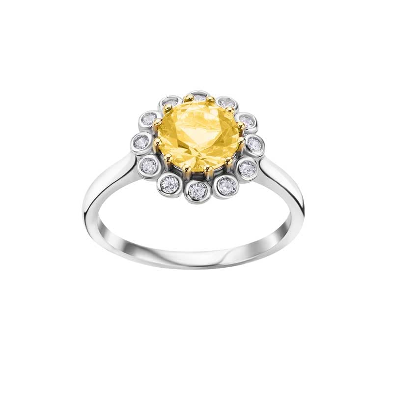 Lynora Jewellery Ring Giallo Round Ring Sterling Silver