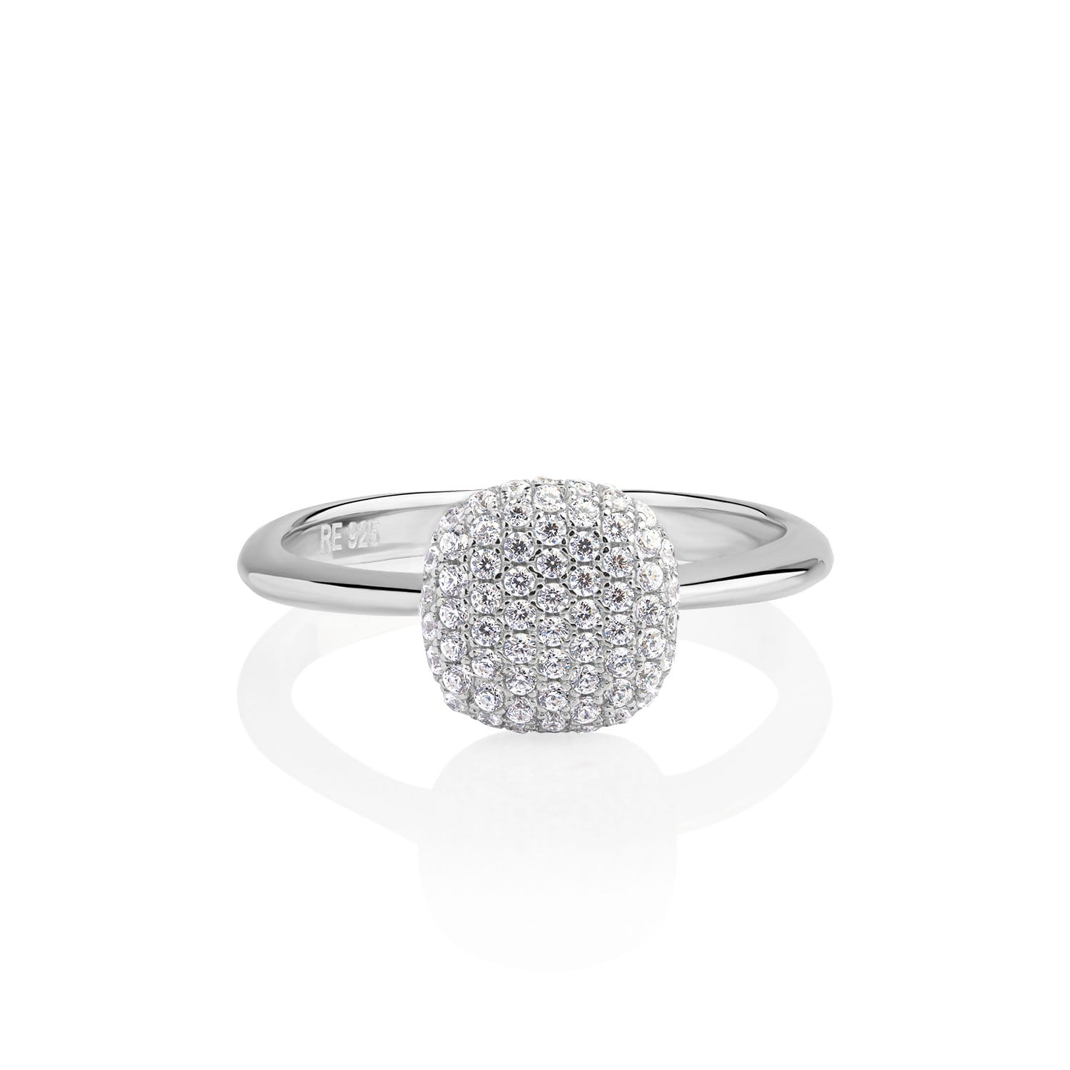 Lynora Jewellery Ring Micro Pave Cushion Ring Sterling Silver