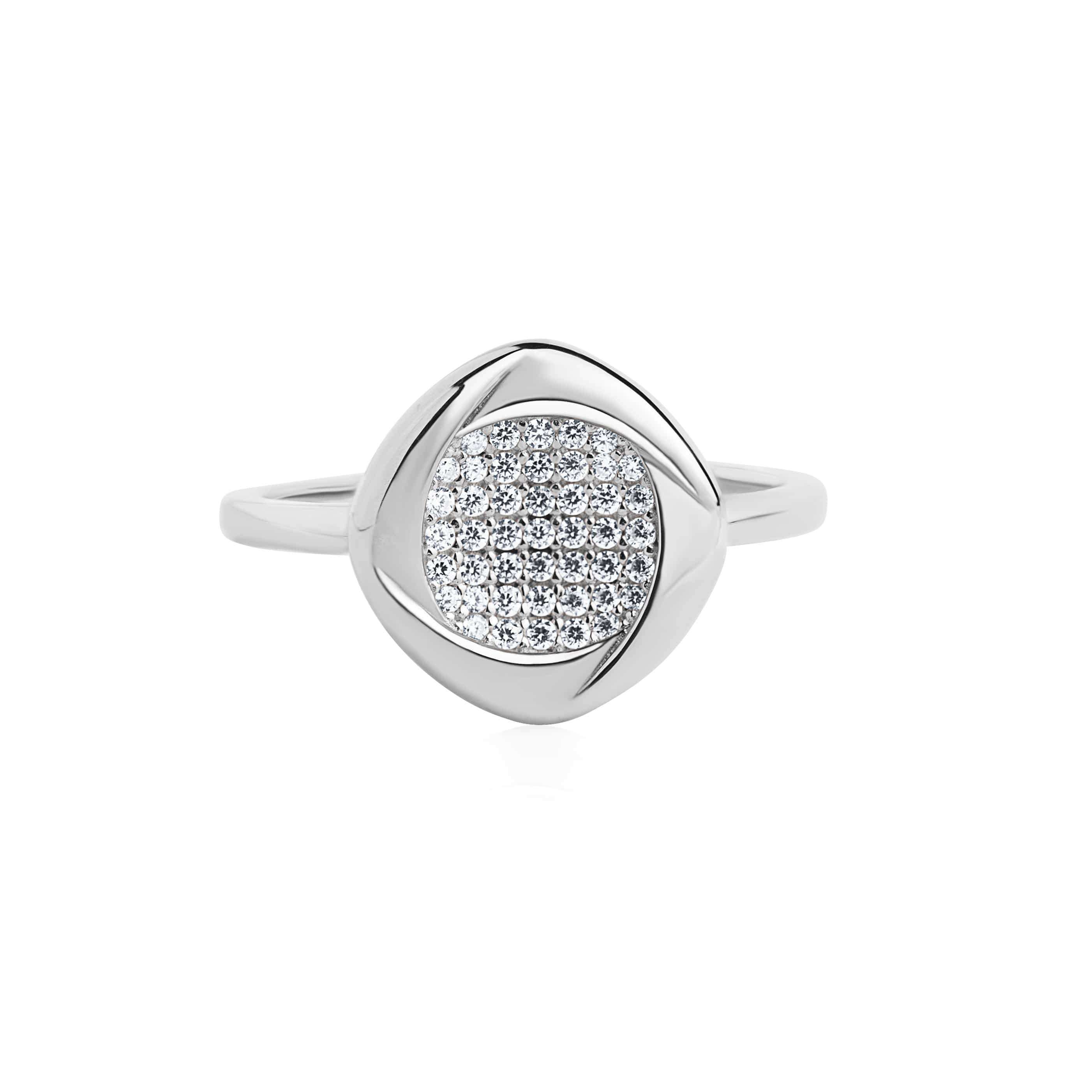 Lynora Jewellery Ring Micro Pavé Cut-Out Ring Sterling Silver