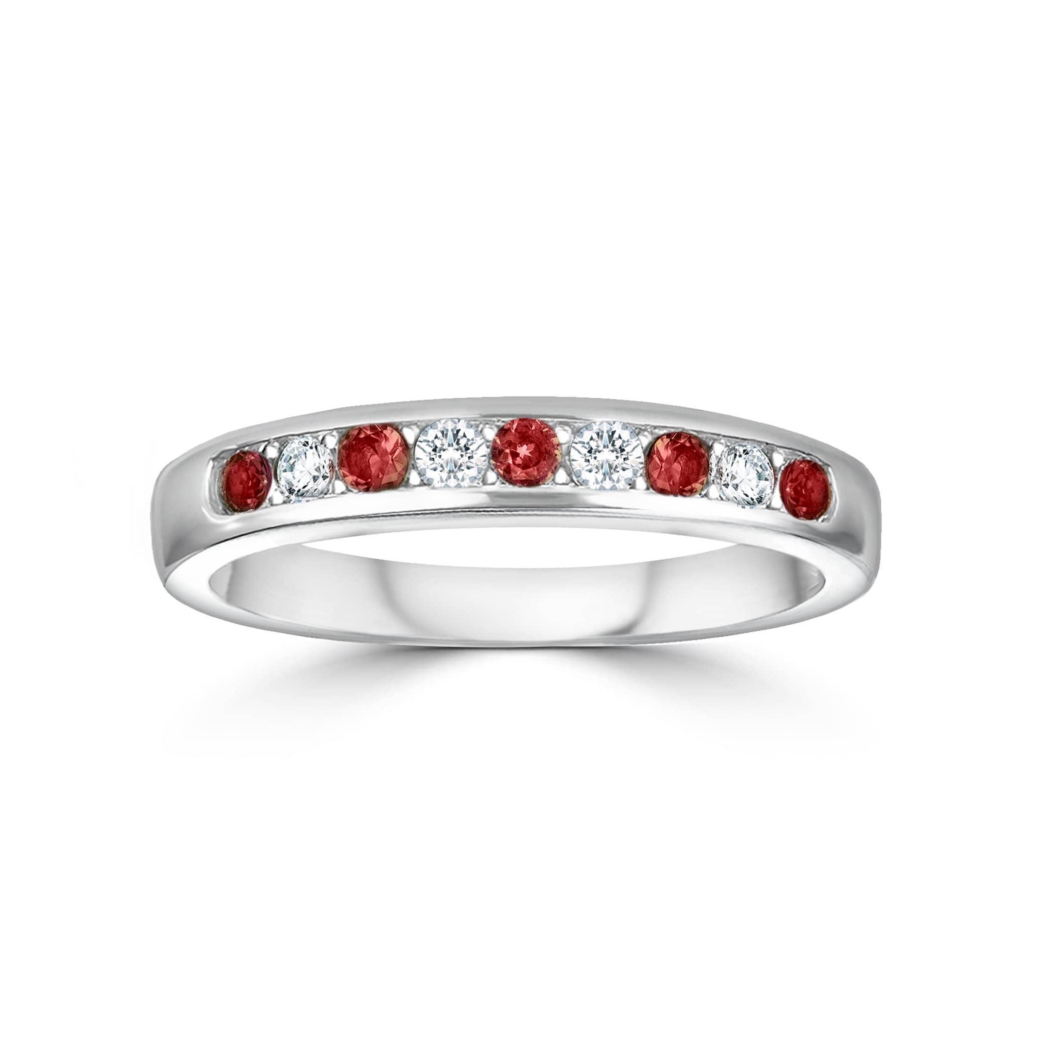 Lynora Jewellery Ring Opulence Channel Set Ring Sterling Silver & Ruby Stone