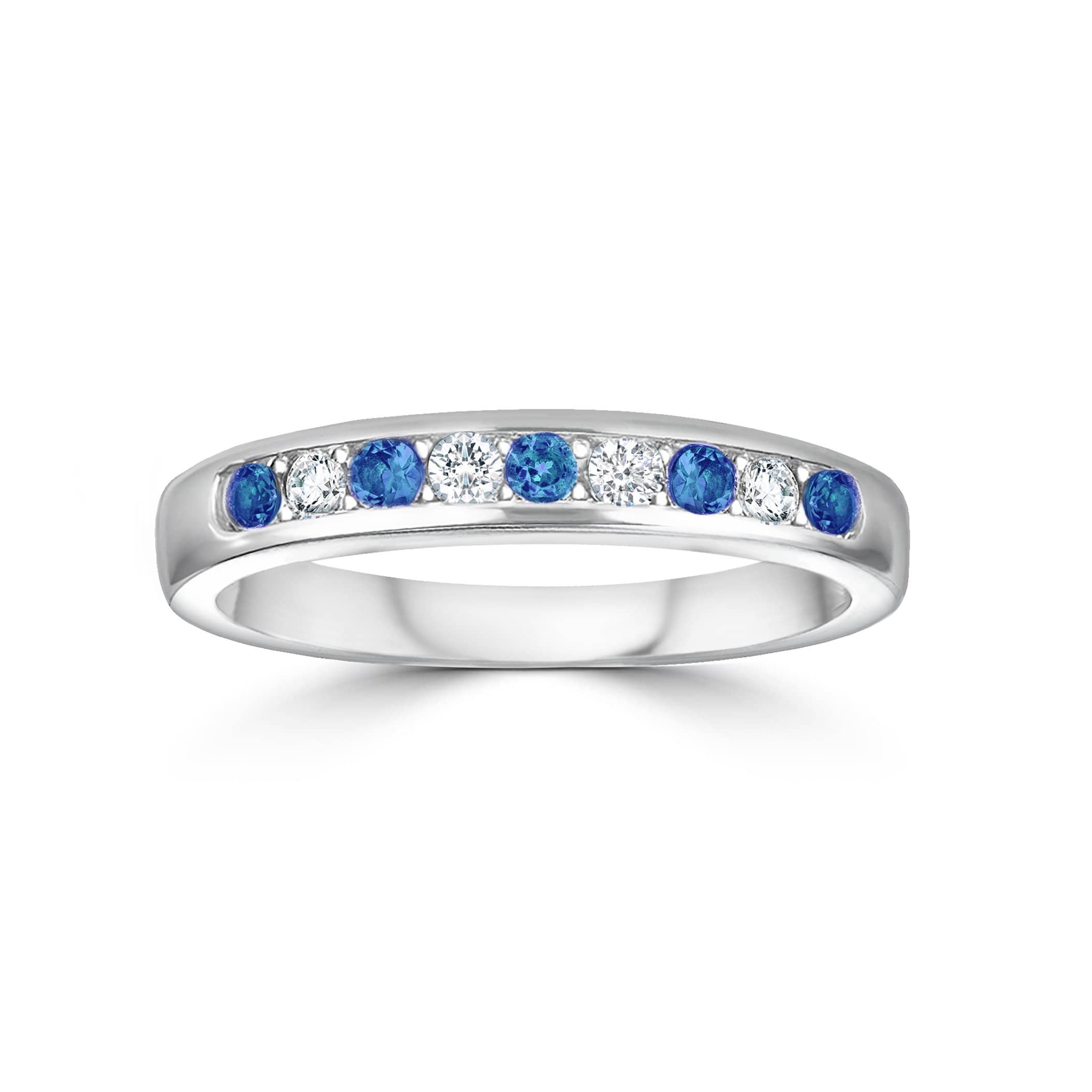Lynora Jewellery Ring Opulence Channel Set Ring Sterling Silver & Sapphire Stone