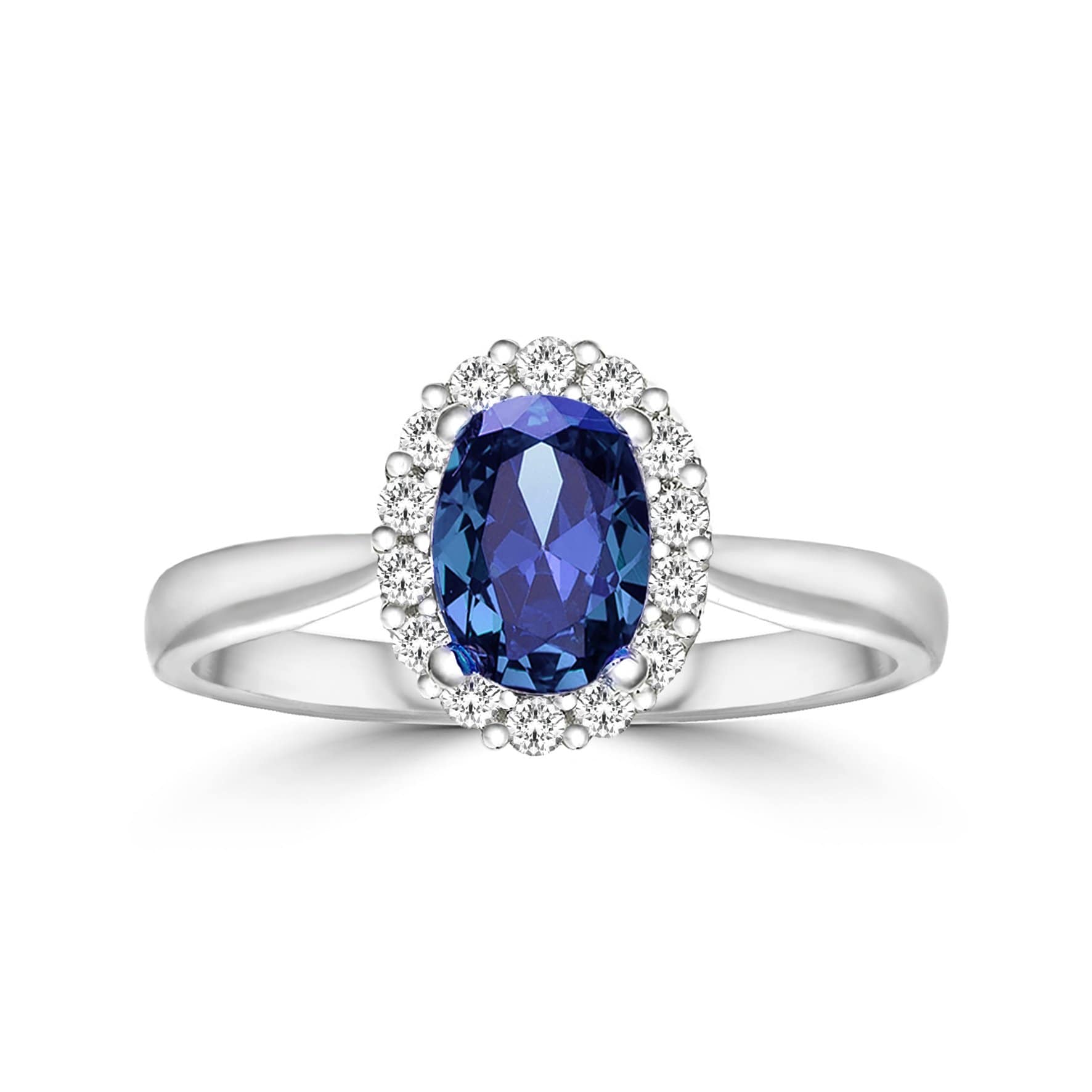 Lynora Jewellery Ring Opulence Halo Ring Sterling Silver & Sapphire Stone
