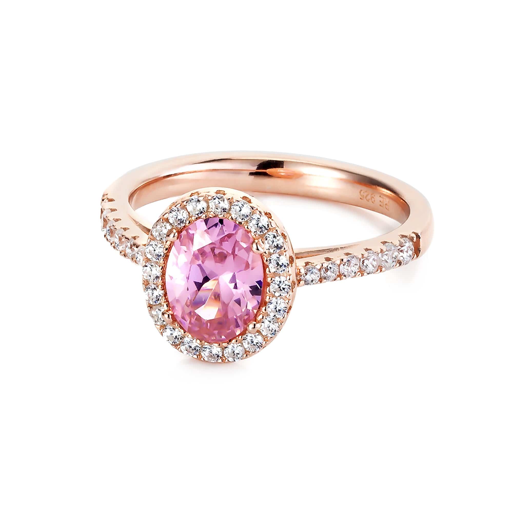 Lynora Jewellery Ring Opulence Pink Tourmaline Pave Ring Rose Gold Plate