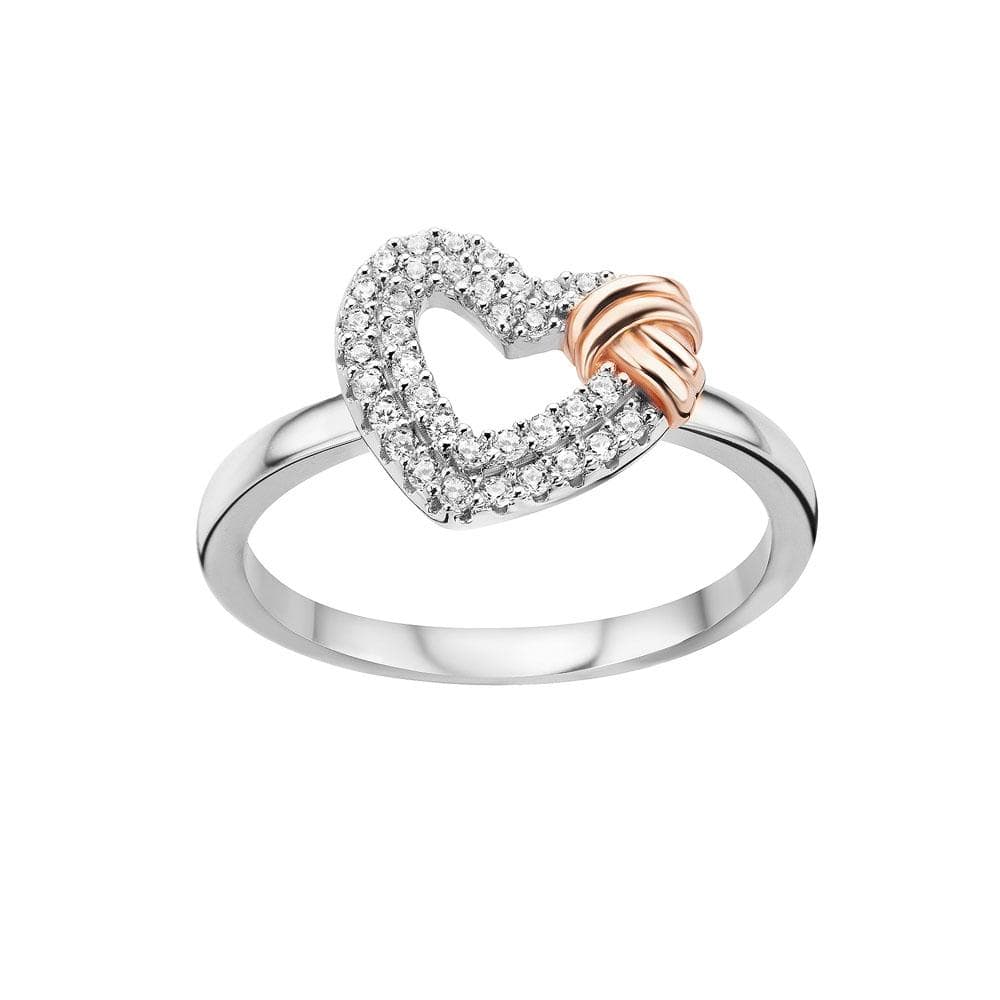 Lynora Jewellery Ring Rose Gold Detail Heart Ring Rose Gold Plate
