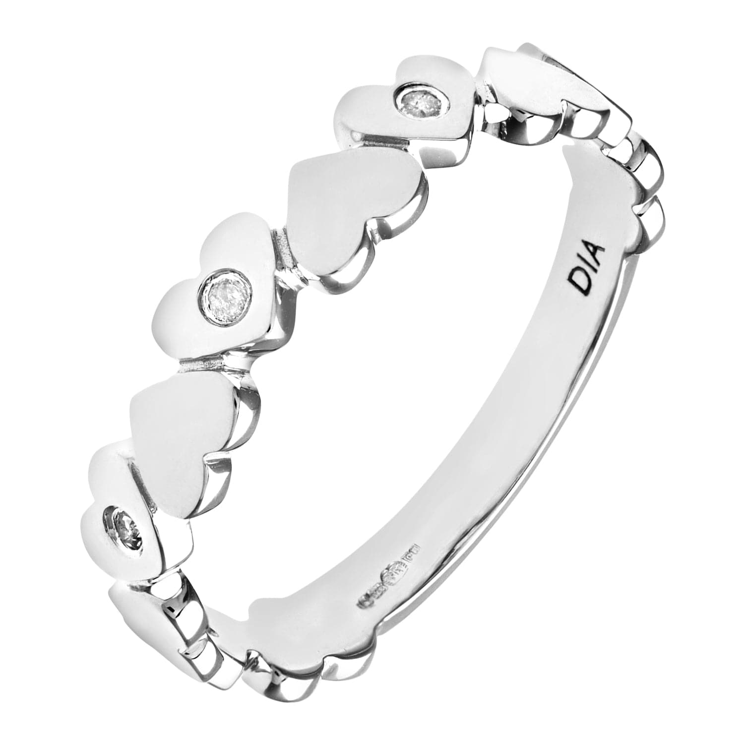 Lynora Luxe Ring White Gold 9ct / Diamond 9ct White Gold Diamond Hearts Ring