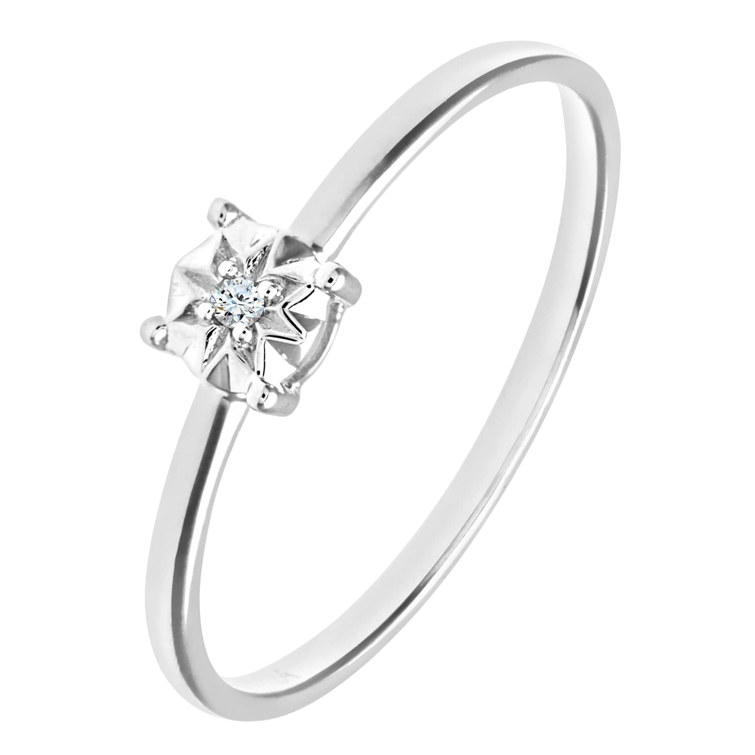Lynora Luxe Ring White Gold 9ct / Diamond 9ct White Gold Solitare Diamond Ring
