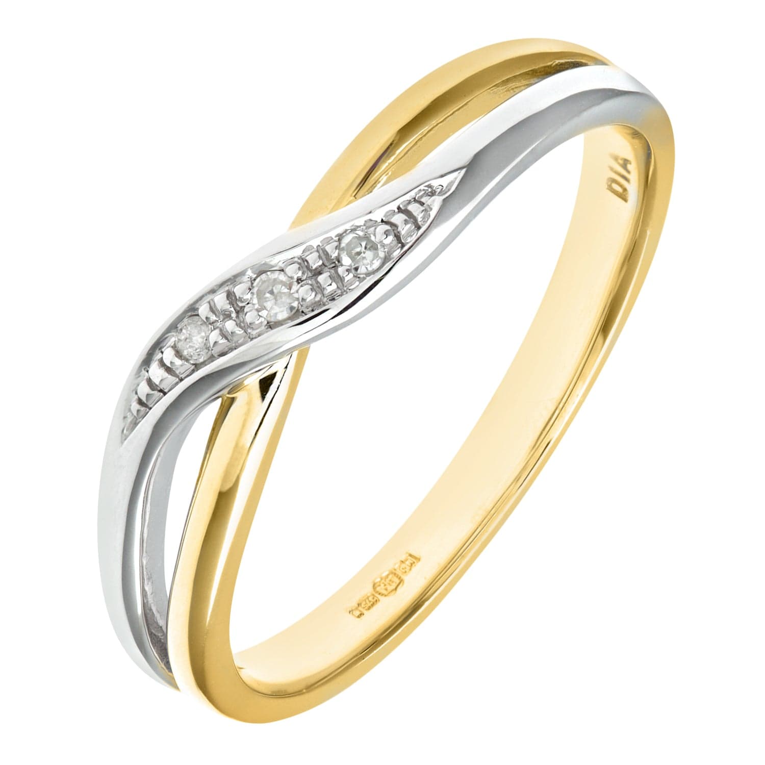 Lynora Luxe Ring Yellow Gold 9ct / Diamond 9ct Yellow Gold Diamond Crossover Ring